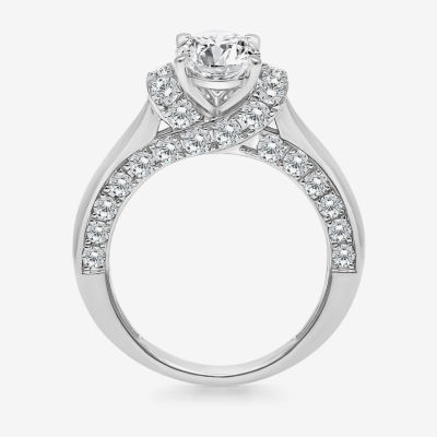 (I / I1) Womens 3 CT. T.W. Lab Grown White Diamond 10K Gold or 14K Oval Solitaire Engagement Ring