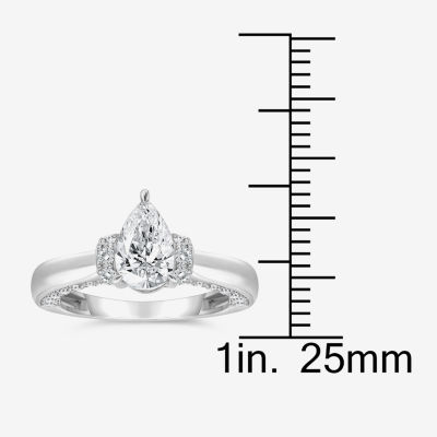 Womens 2 CT. T.W. Lab Grown White Diamond 10K Gold or 14K Pear Solitaire Engagement Ring