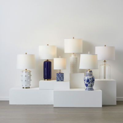 Collective Design By Stylecraft Blue And White Ceramic Table Lamp