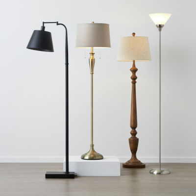 Collective Design By Stylecraft Matte Black Metal Floor Lamp