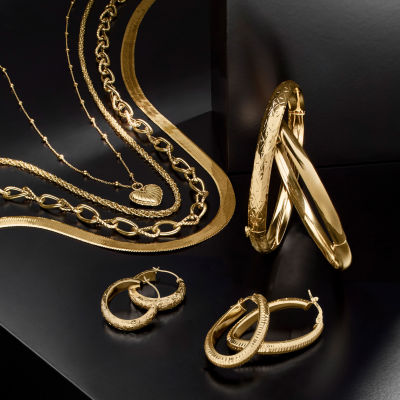 Made in Italy Womens 14K Gold 18 Inch Herringbone Chain Necklace