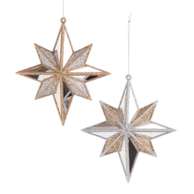 North Pole Trading Co. Mirror Star Set 2-pc. Christmas Ornament