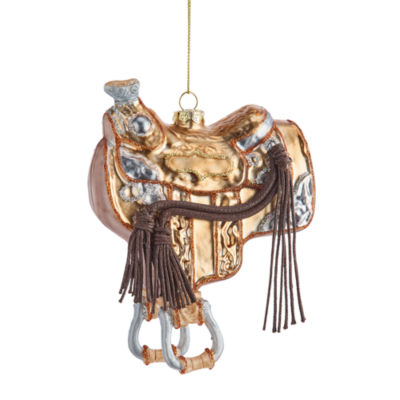 North Pole Trading Co. Saddle Christmas Ornament