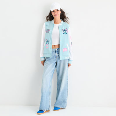 Womens Juniors Lilo Stitch Fleece Midweight Bomber Jacket, Color