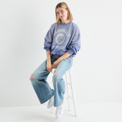 Arizona Womens Crew Neck Long Sleeve Juniors Sweatshirt