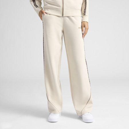Puma Womens Animal Print Track Pant, Small, Beige