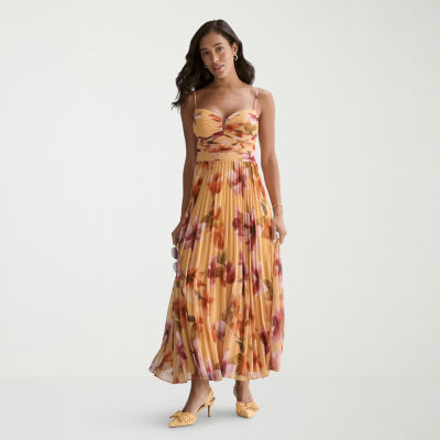 Premier Amour Womens Sweetheart Neck Sleeveless Floral Evening Gown