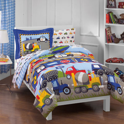 Dream Factory Trains and Trucks Complete Bed Set