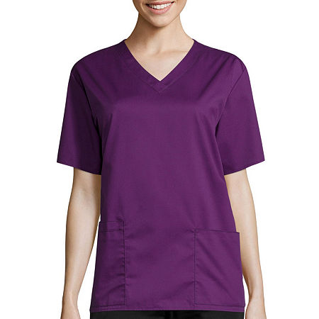Wink Wonderwork Womens V Neck Short Sleeve Tag Free Scrub Tops