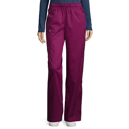 Wink Wonderwork 501 Pull-On Cargo Womens Tag Free Scrub Pants, X-large Tall, Purple