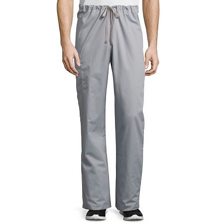 Wink Wonderwork 500 Drawstring Cargo Unisex Adult Big And Tall Tag Free Scrub Pants, 2x-large Tall, Gray