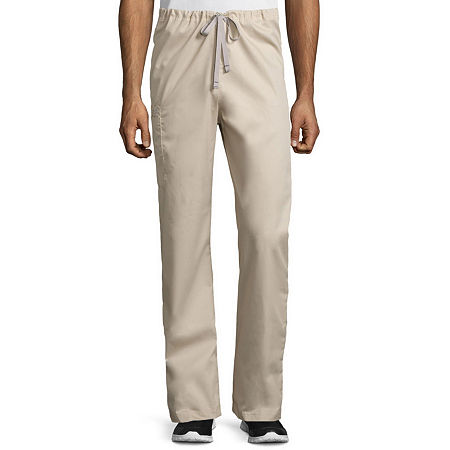 Wink Wonderwork 500 Drawstring Cargo Unisex Adult Big And Tall Tag Free Scrub Pants, X-large Tall, Beige