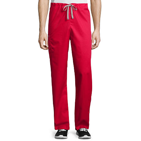 Wink Wonderwork 500 Drawstring Cargo Unisex Adult Big And Tall Tag Free Scrub Pants, X-large Tall, Red