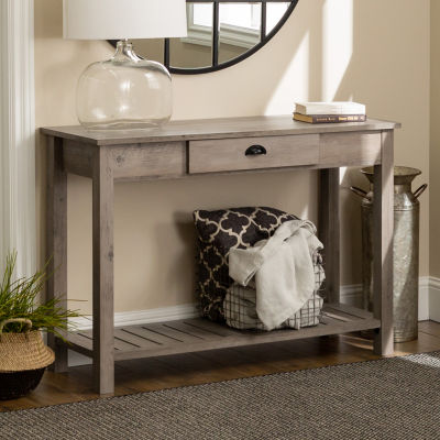 Farmhouse Center Drawer Entryway Table, Color Grey Wash JCPenney