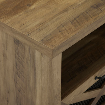 Rustic Open Shelf 70" Fireplace TV Stand