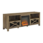 Rustic Open Shelf 70" Fireplace TV Stand