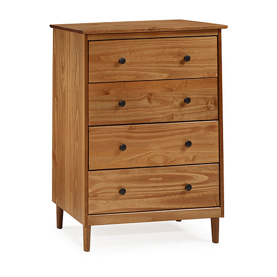 Modern 4 Drawer Simple Wood Dresser