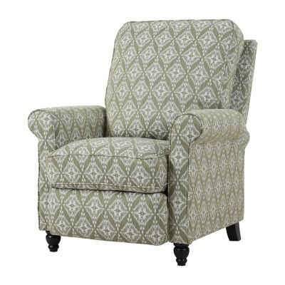 ProLounger Sheahan Transitional Roll-Arm Push Back Recliner in Diamond Medallion Print