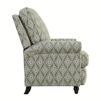 ProLounger Sheahan Transitional Roll-Arm Push Back Recliner in Diamond Medallion Print