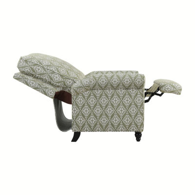 ProLounger Sheahan Transitional Roll-Arm Push Back Recliner in Diamond Medallion Print