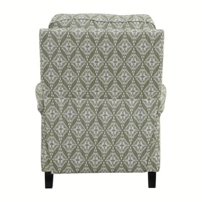 ProLounger Sheahan Transitional Roll-Arm Push Back Recliner in Diamond Medallion Print