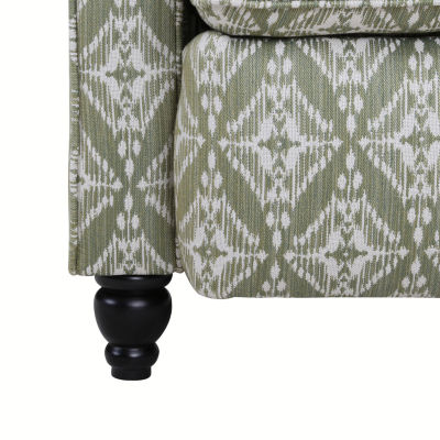 ProLounger Sheahan Transitional Roll-Arm Push Back Recliner in Diamond Medallion Print