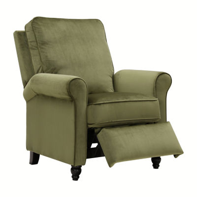 ProLounger Danea Transitional Roll-Arm Push Back Recliner in Velvet