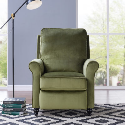 ProLounger Danea Transitional Roll-Arm Push Back Recliner in Velvet