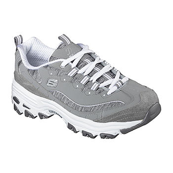 Skechers Womens D'Lites Me Time Walking Shoes Wide Width, Color: Gray White  - JCPenney