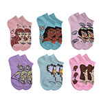 Little & Big Girls 6 Pair Princess Multi-Pack No Show Socks