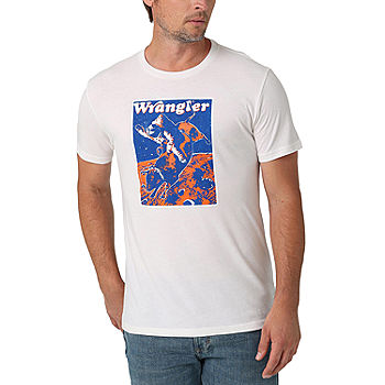 Wrangler® Mens Crew Neck Short Sleeve Regular Fit Graphic T-Shirt, Color:  White - JCPenney