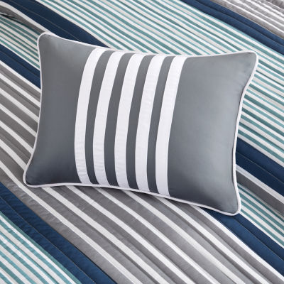 Intelligent Design Matteo Reversible Quilt Set With Throw Pillows