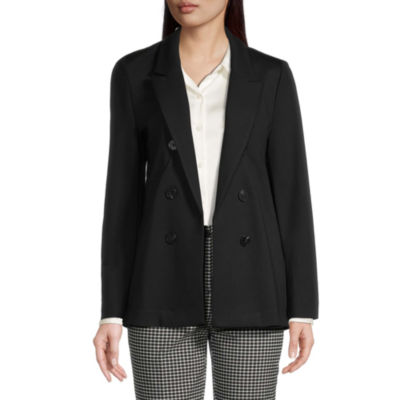 Worthington Womens Classic Fit Blazer, Color: Black - JCPenney