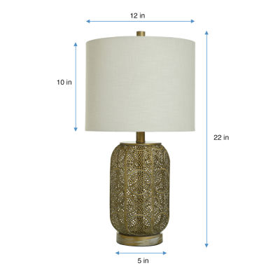 Collective Design By Stylecraft Pierced Gold Metal Table Lamp