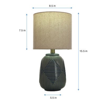 Collective Design By Stylecraft Textured Navy Ceramic Table Lamp