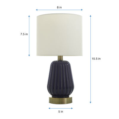 Collective Design By Stylecraft Navy Glass Table Lamp