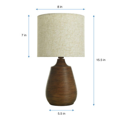 Collective Design By Stylecraft Faux Wood Table Lamp
