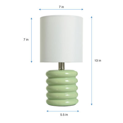 Collective Design By Stylecraft Stacked Green Ceramic Table Lamp