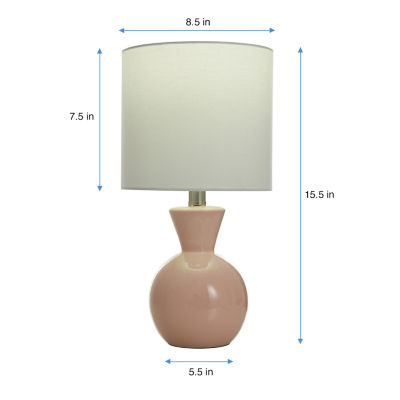 Collective Design By Stylecraft Soft Pink Ceramic Table Lamp