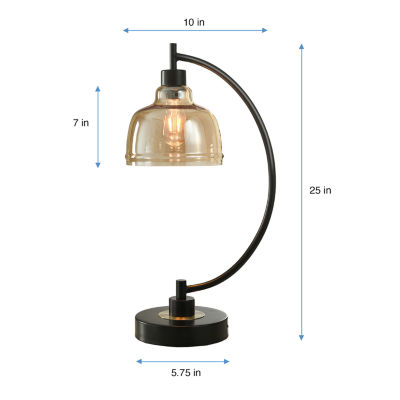 Collective Design By Stylecraft Bronze Glass Globe Desk Lamp