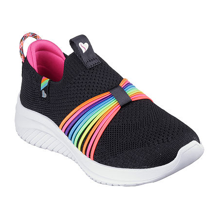 Skechers Girls Ultra Flex 3.0 Rainbow Speed Sneakers, 11 Medium, Black