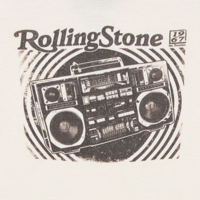 Ripple Junction Rolling Stone Vinyl Records Baby Tee Womens Crew Neck Short Sleeve Crop Top Juniors