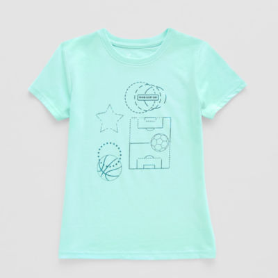 Xersion Little & Big Girls Crew Neck Short Sleeve Graphic T-Shirt
