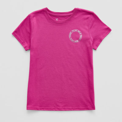Xersion Little & Big Girls Crew Neck Short Sleeve Graphic T-Shirt