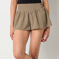 Arizona Womens Shortie Short-Juniors, Medium, Green