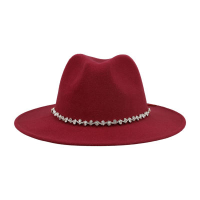 JS Jessica Simpson Rhinestone Band Felt Womens Panama Hat