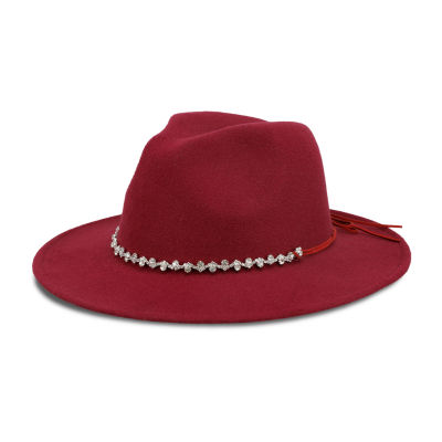 JS Jessica Simpson Rhinestone Band Felt Womens Panama Hat