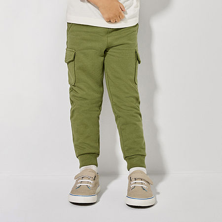 Okie Dokie Toddler Boys Cuffed Cargo Pant, 12 Months, Green