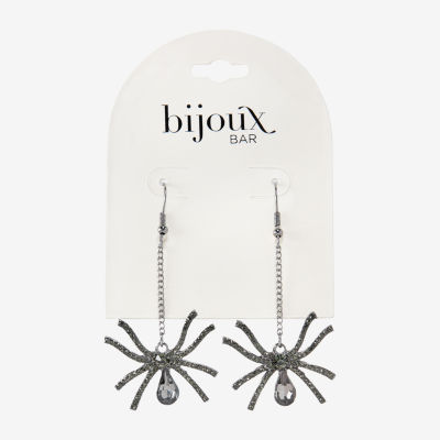 Bijoux Bar Spider Crystal Drop Earrings