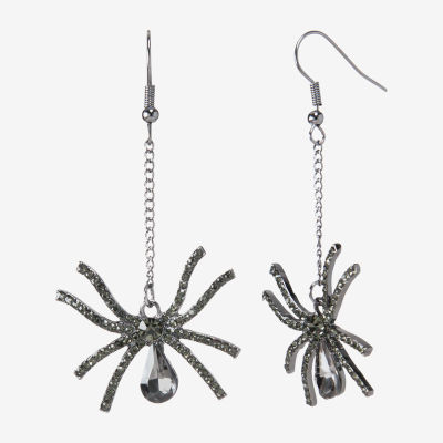 Bijoux Bar Spider Crystal Drop Earrings